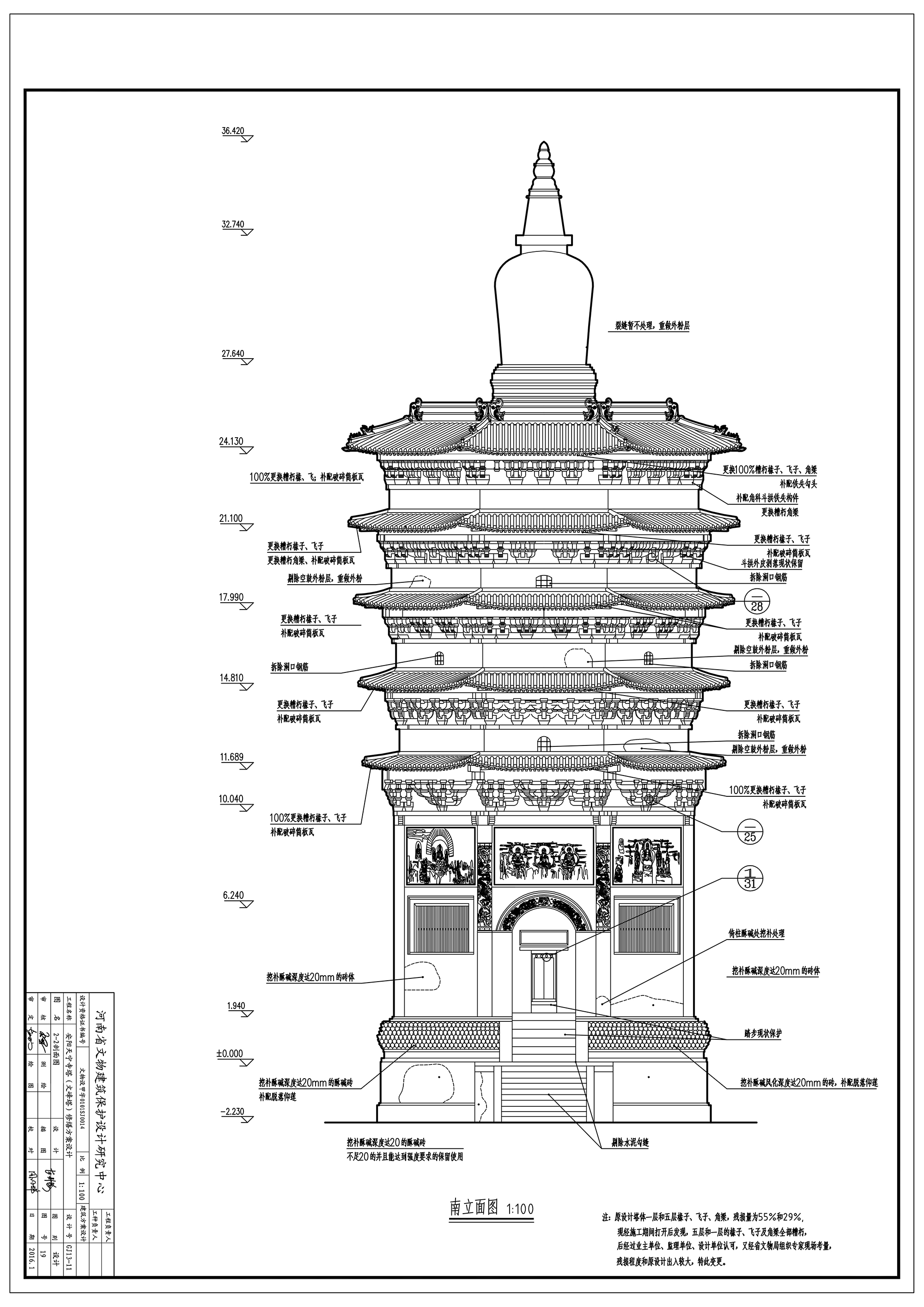 变更图纸 南立面图
